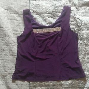 Purple R&M Richards tank top with gemmed design Size 8